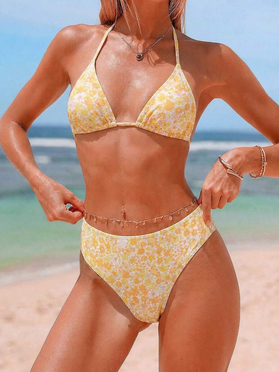 Tie Side Bikini 3-Piece Swimwear For Women