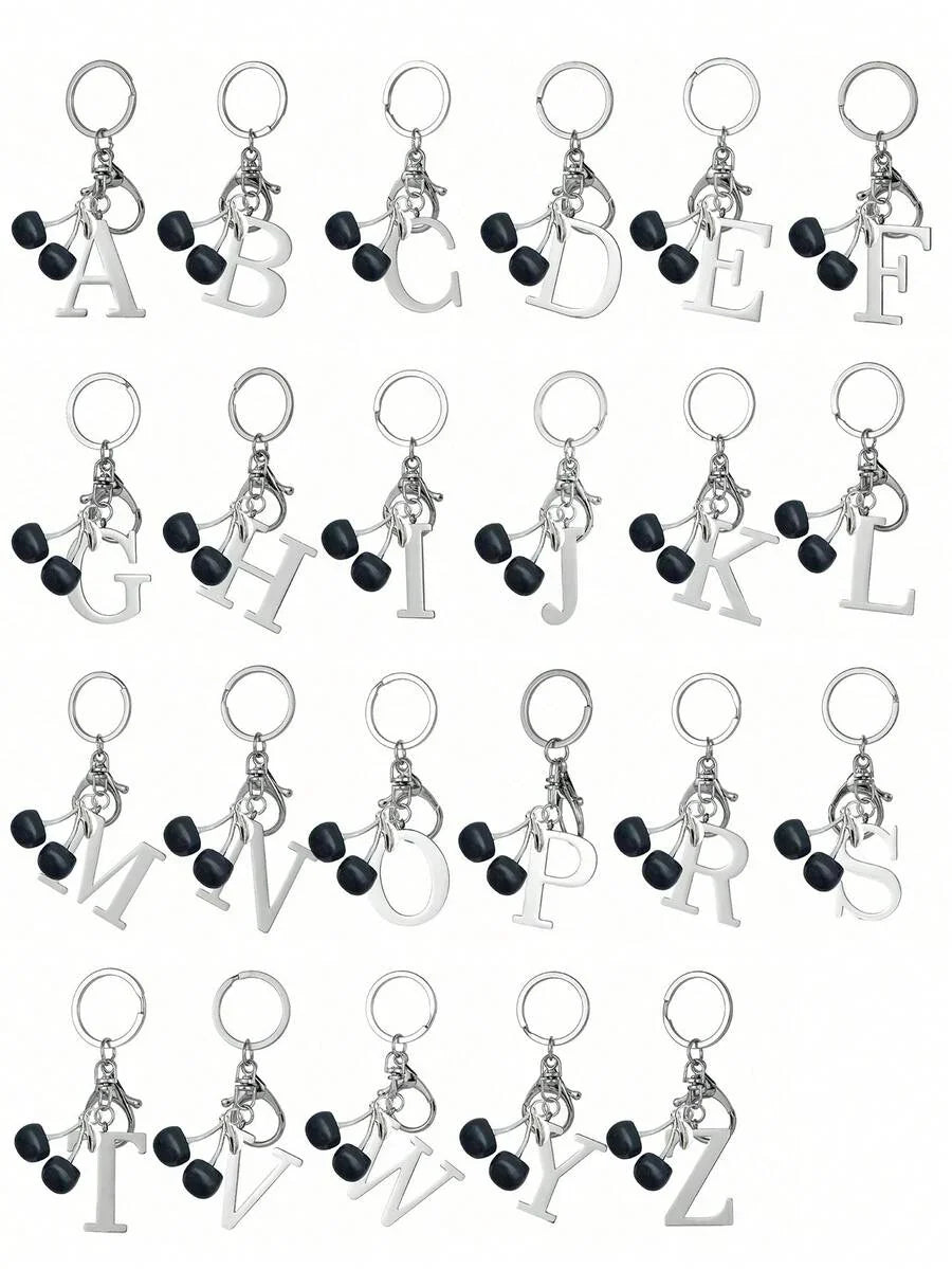 Elegant Metal Heart-Shaped Letter Keychain