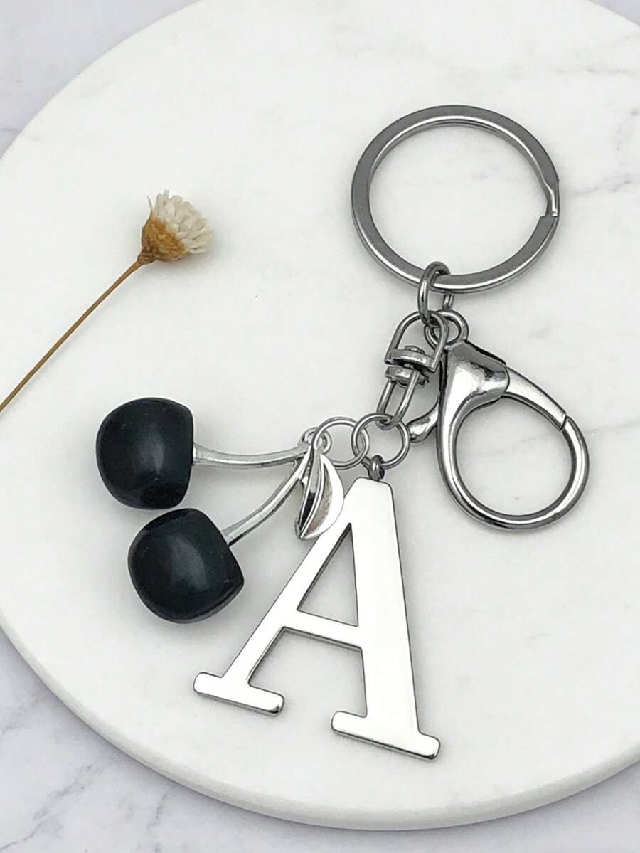 Elegant Metal Heart-Shaped Letter Keychain