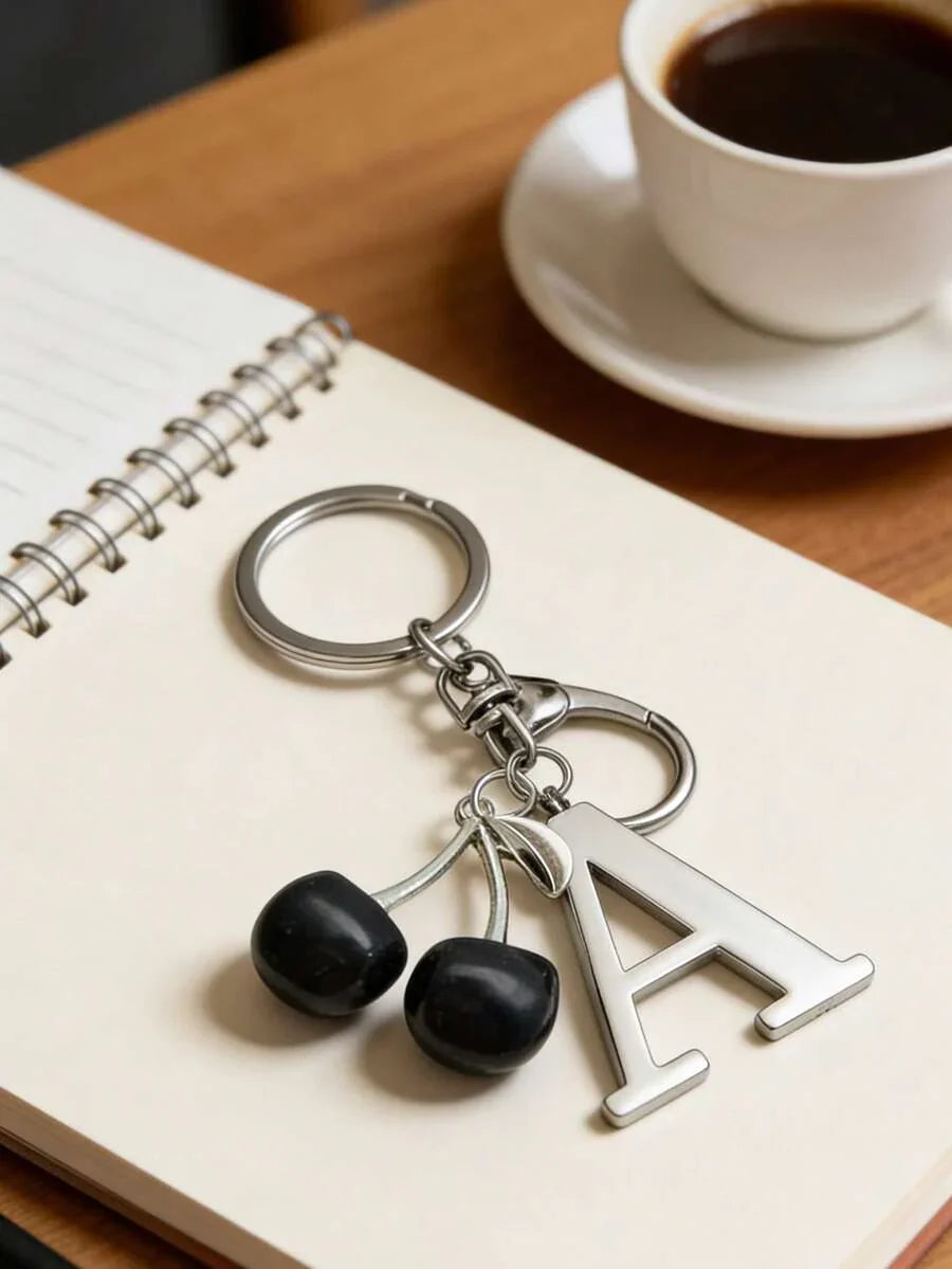Elegant Metal Heart-Shaped Letter Keychain