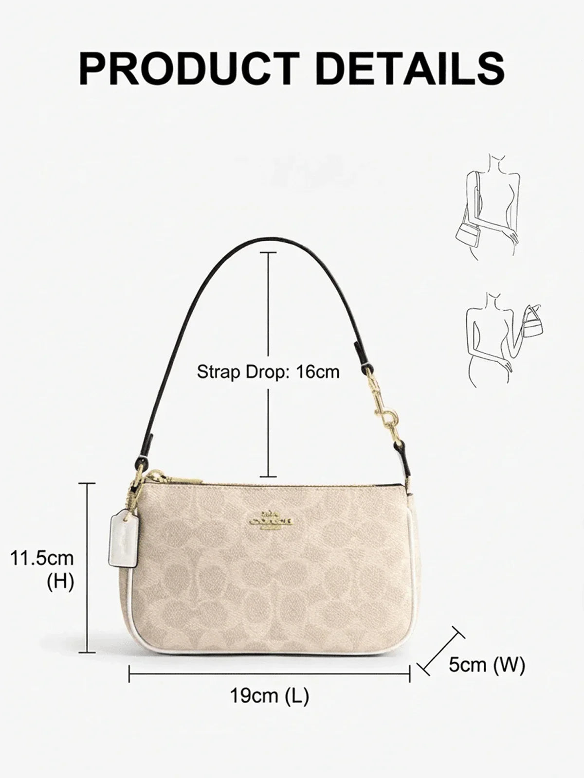 Coach Authentic Nolita 19 Women's Wristlet Crossbody Bag Tan