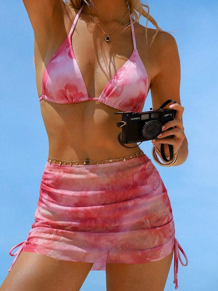 Tie Side Bikini 3-Piece Swimwear For Women