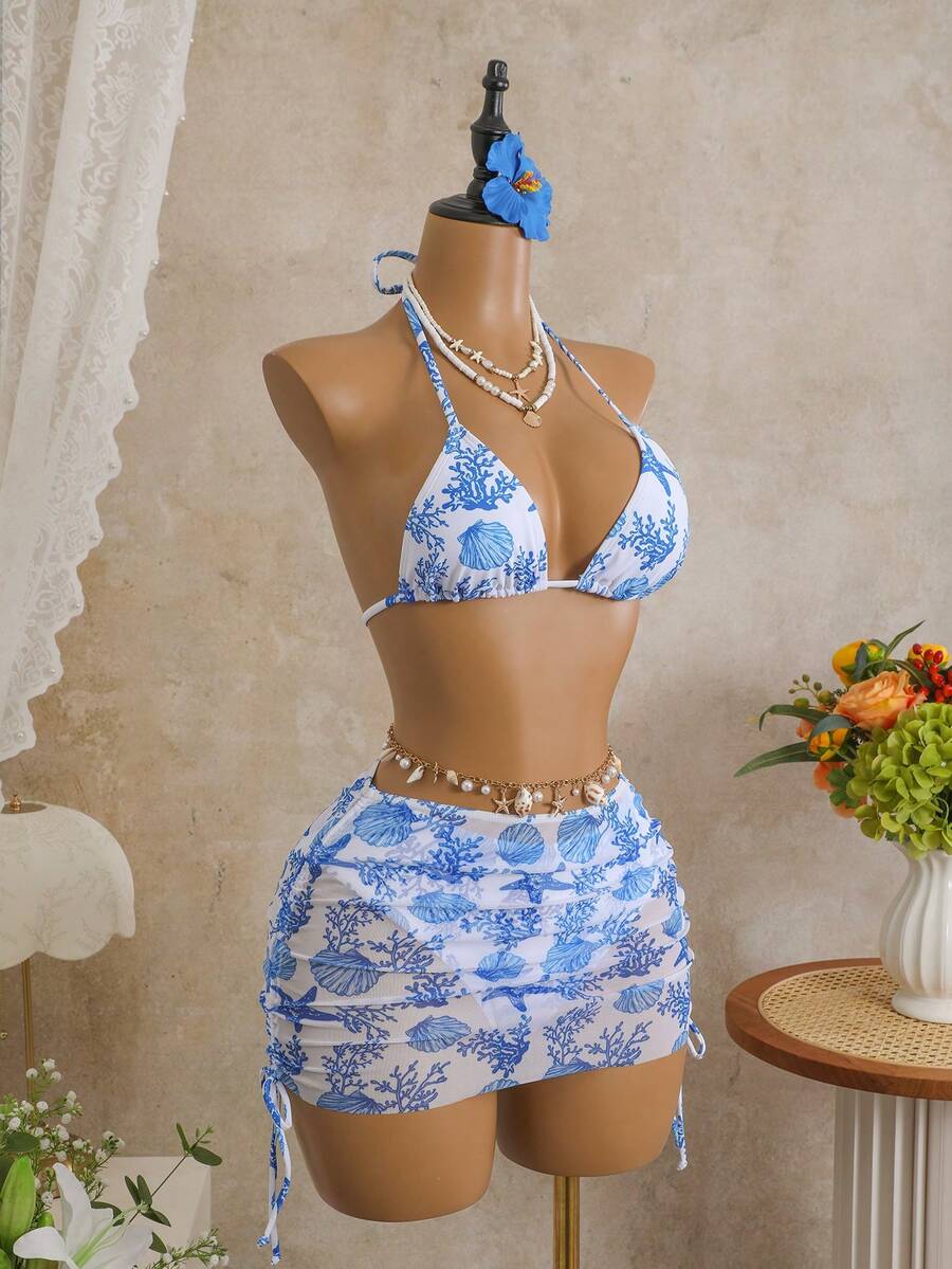 Tie Side Bikini 3-Piece Swimwear For Women