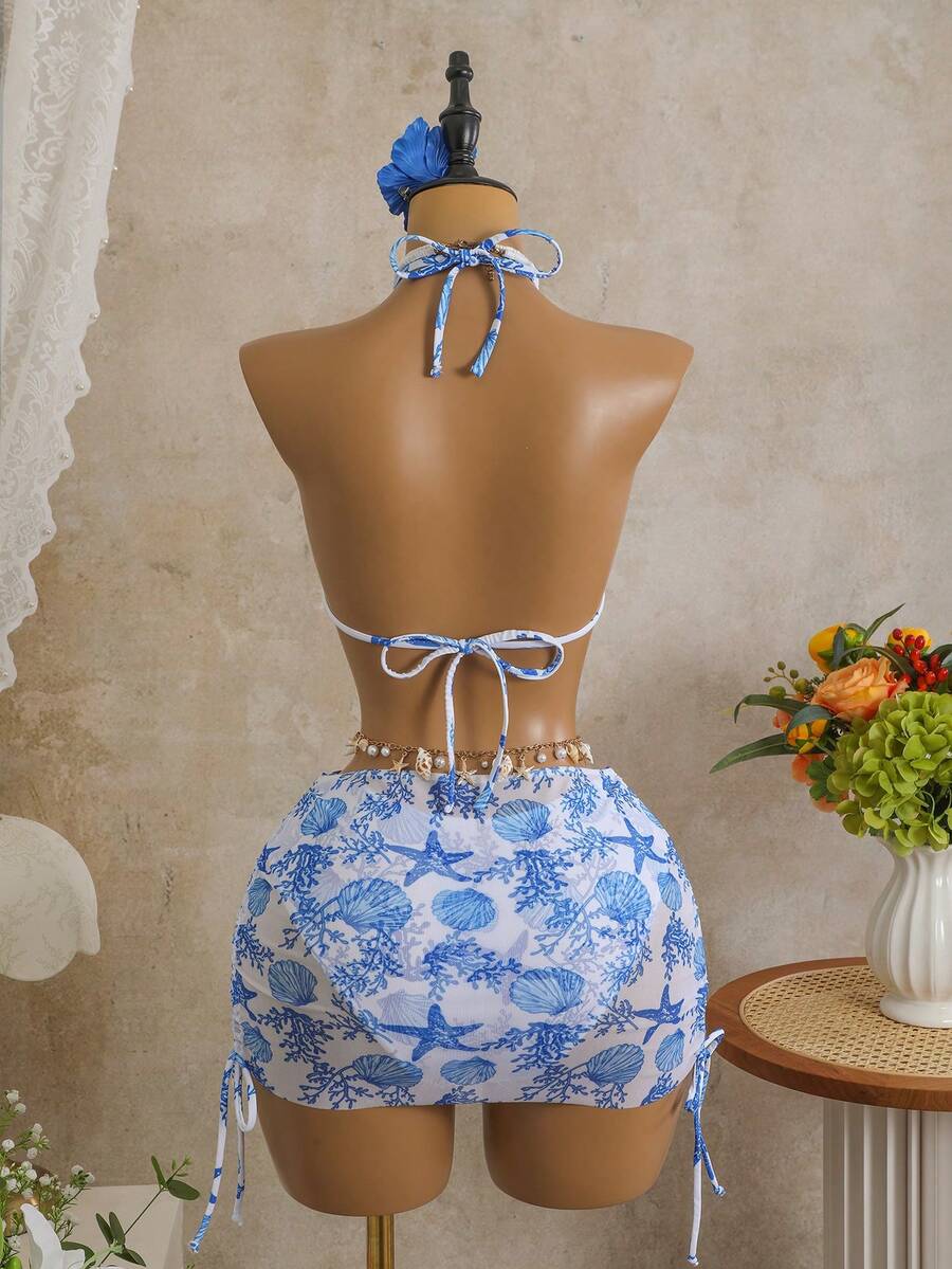 Tie Side Bikini 3-Piece Swimwear For Women