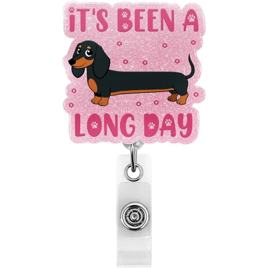 1pc Cute Dachshund Badge Reel