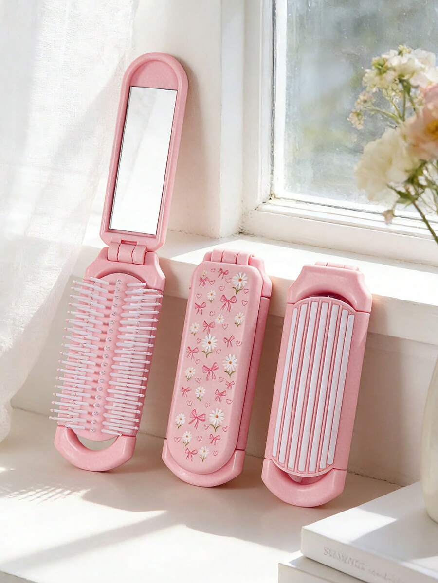 X Milania 1pc Foldable Comb - Cream Color