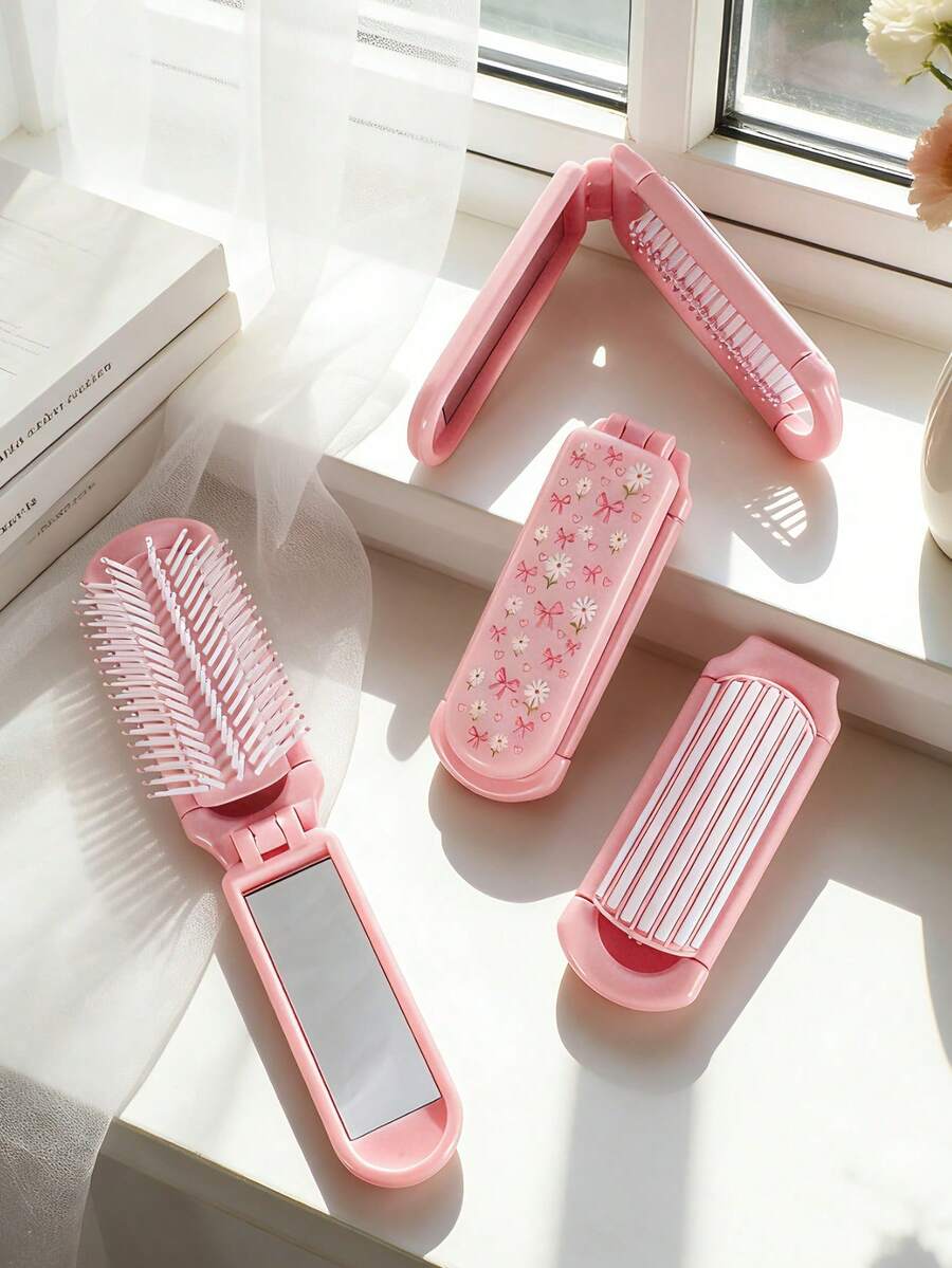 X Milania 1pc Foldable Comb - Cream Color