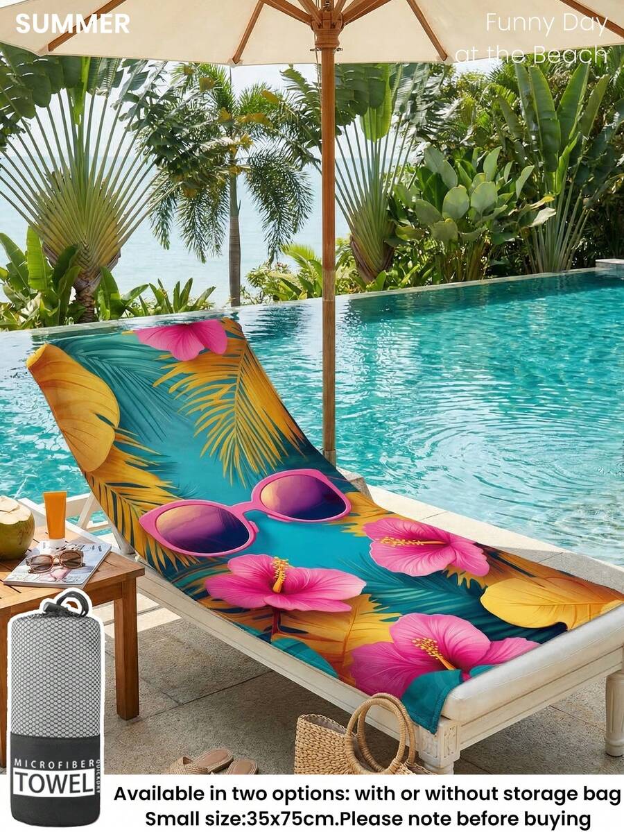1pc Printed Beach Towel, Summer Fruit Pattern Swimwear