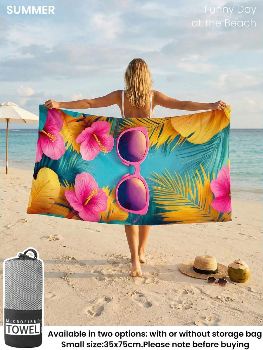 Printed Beach Towel, Flamingo Pattern Swimwear