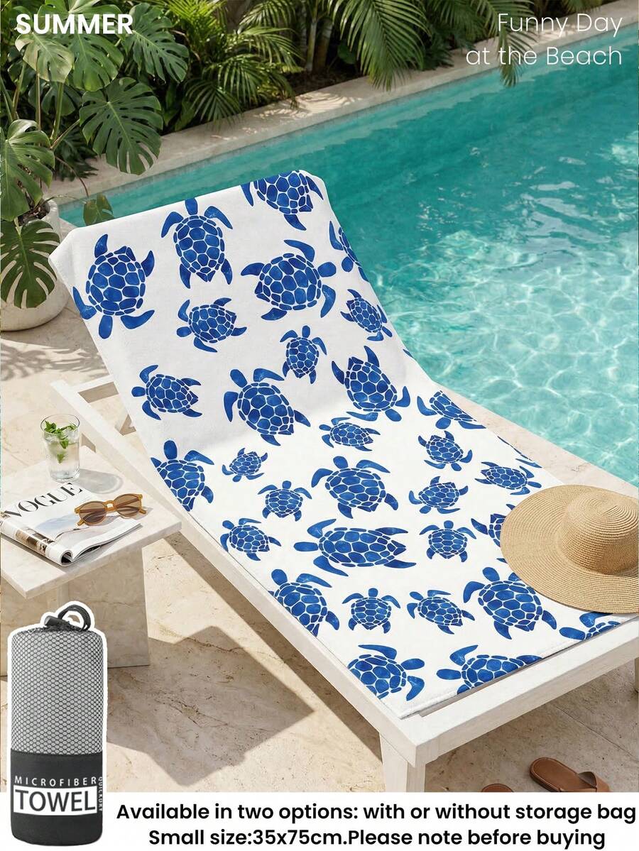 1pc Printed Beach Towel, Summer Fruit Pattern Swimwear
