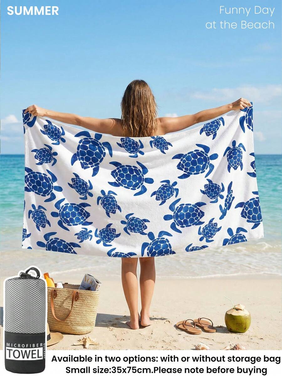 1pc Printed Beach Towel, Summer Fruit Pattern Swimwear