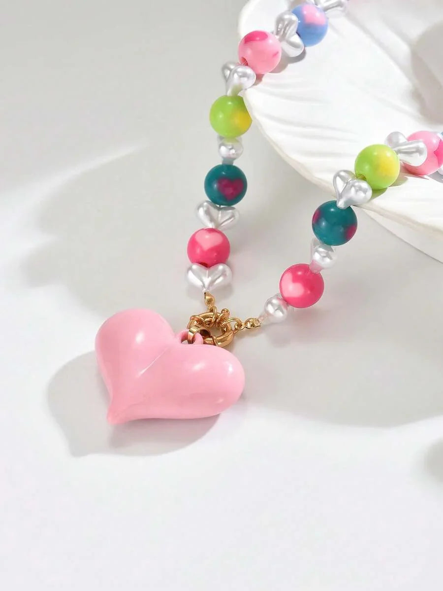 Elegant Fashion Gold Chain Plastic Orange Red Jelly