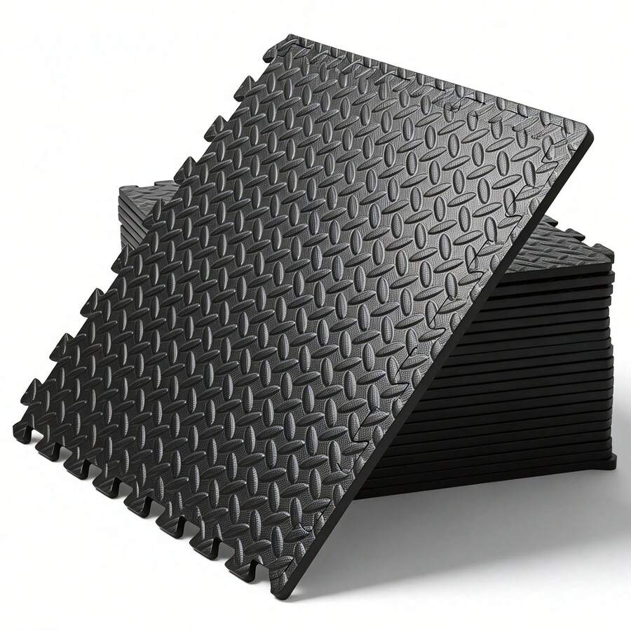 Puzzle Exercise Mat ½ In, EVA Interlocking Foam Floor Tiles For Home Gym