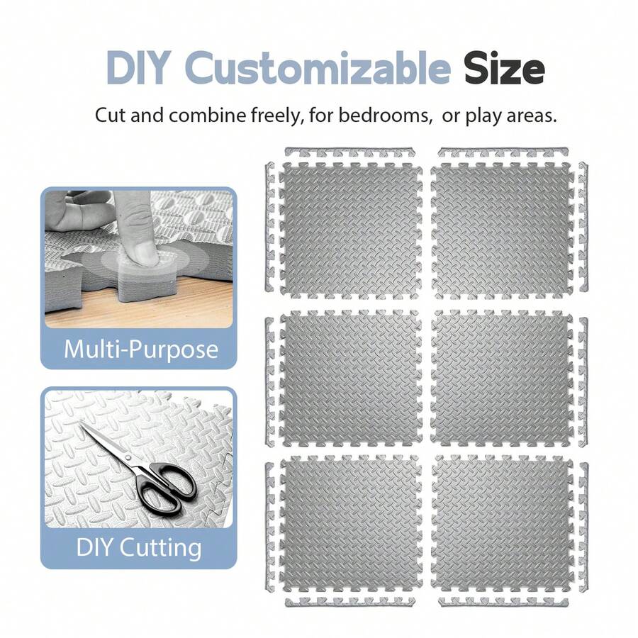 Puzzle Exercise Mat ½ In, EVA Interlocking Foam Floor Tiles For Home Gym
