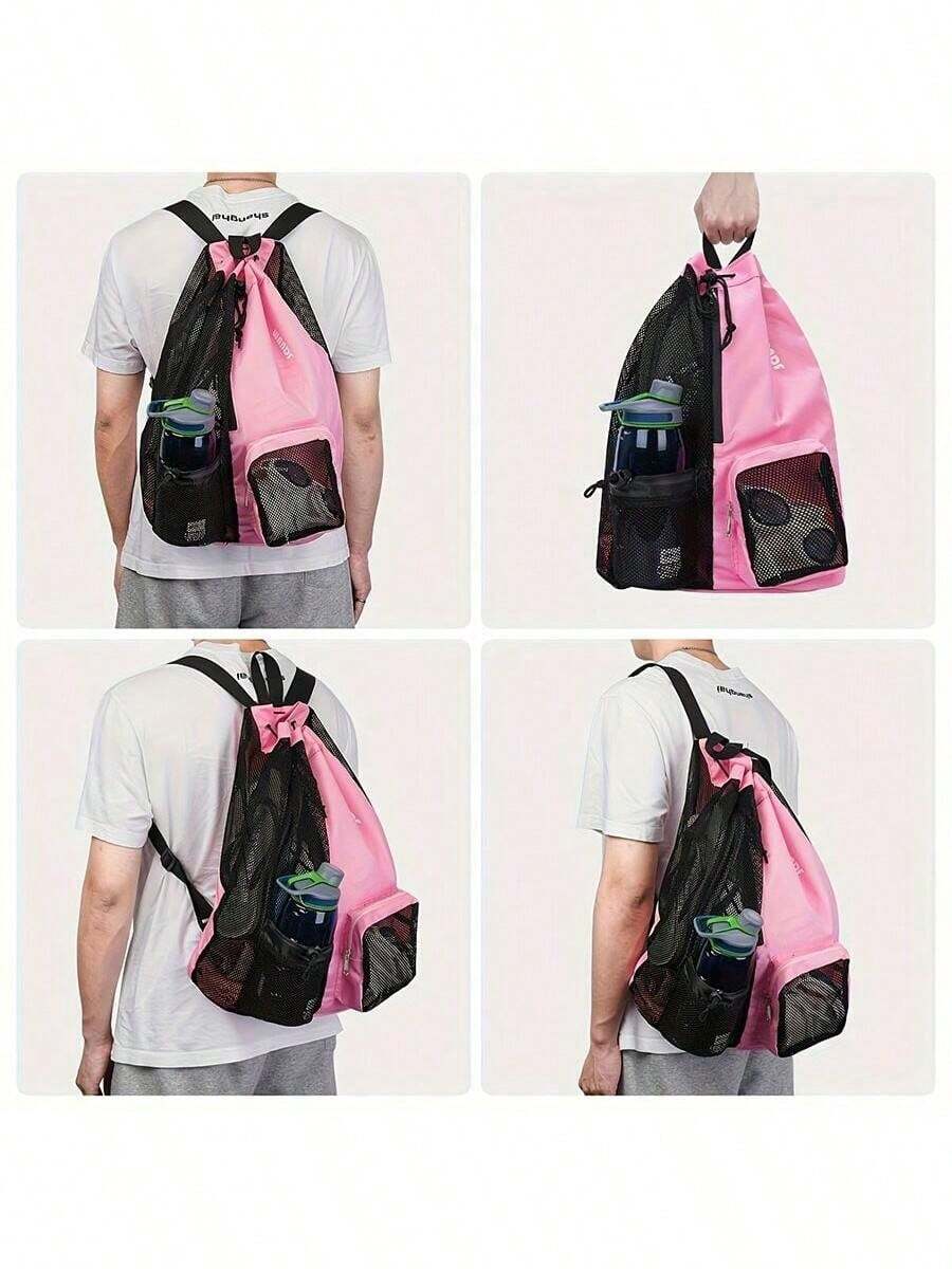 Swim Bag Mesh Drawstring Backpack Best Travel For School