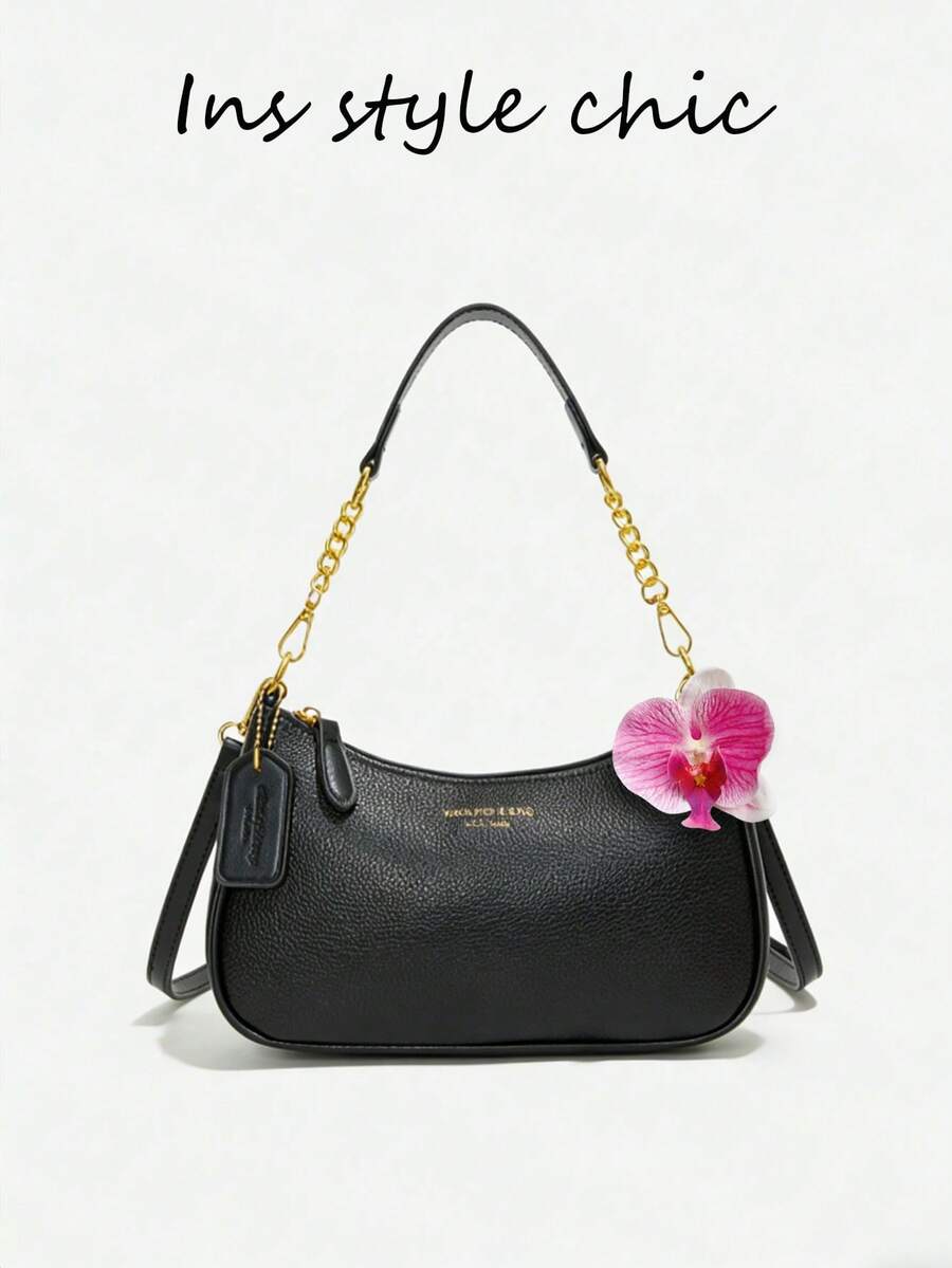 White Ladies' Shoulder Bag Made Of PU Material