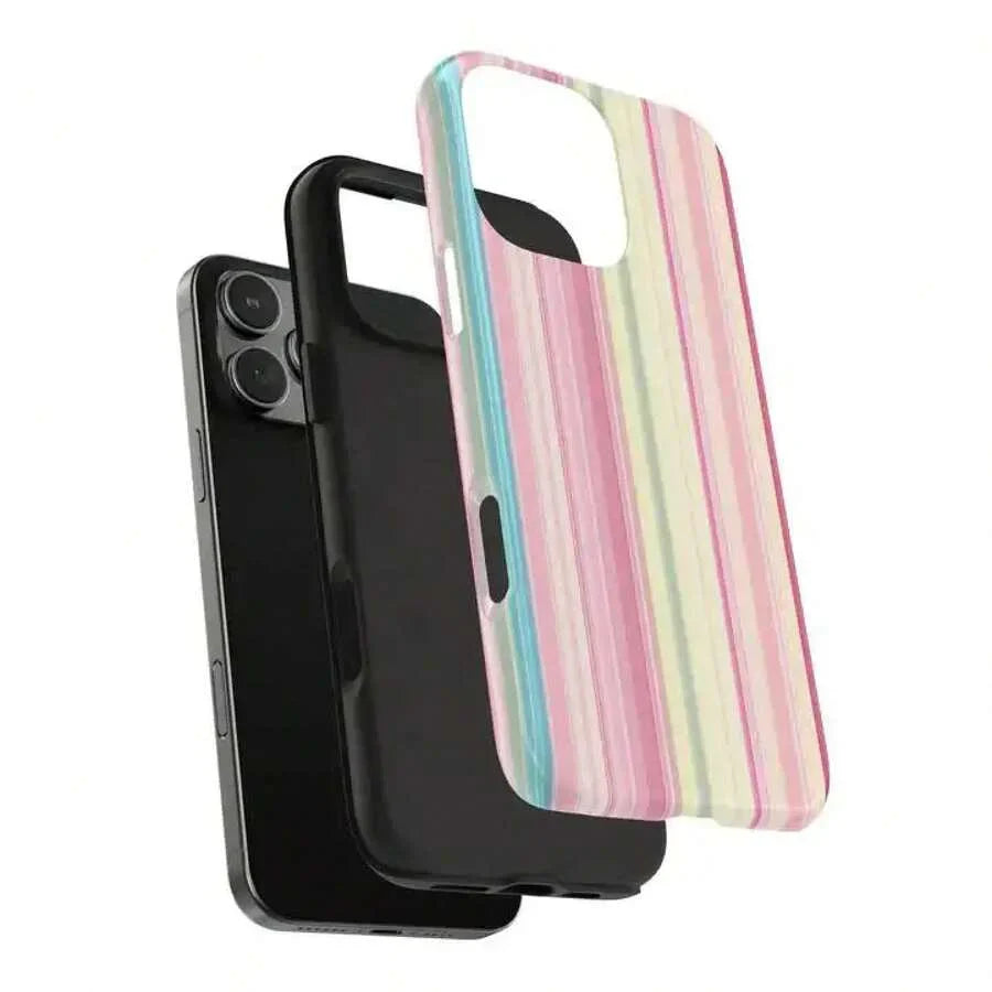 One Soft And Vibrant Striped Dual-Layer Protective Case