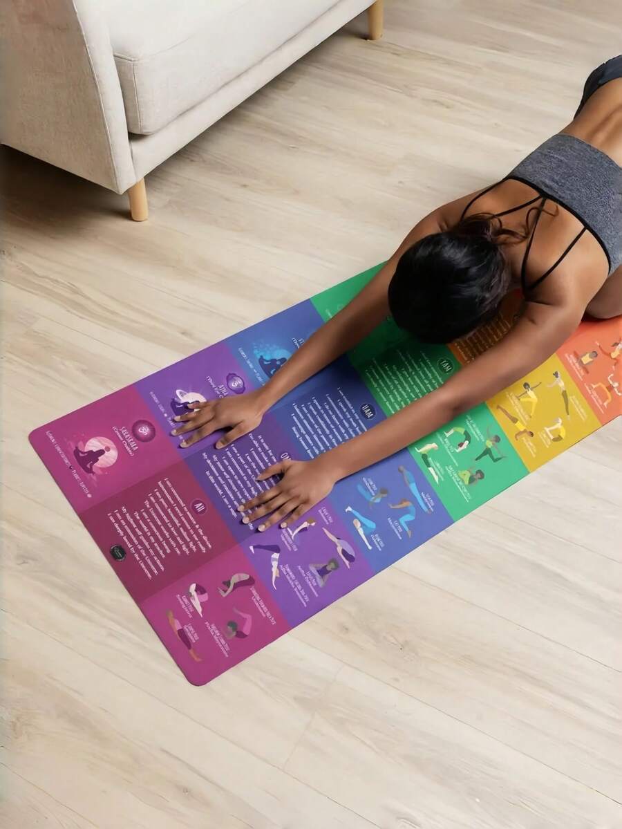 [Rainbow 7 Chakra Yoga Mat] Thick Non-Slip Silica Gel Material Home Fitness Mat
