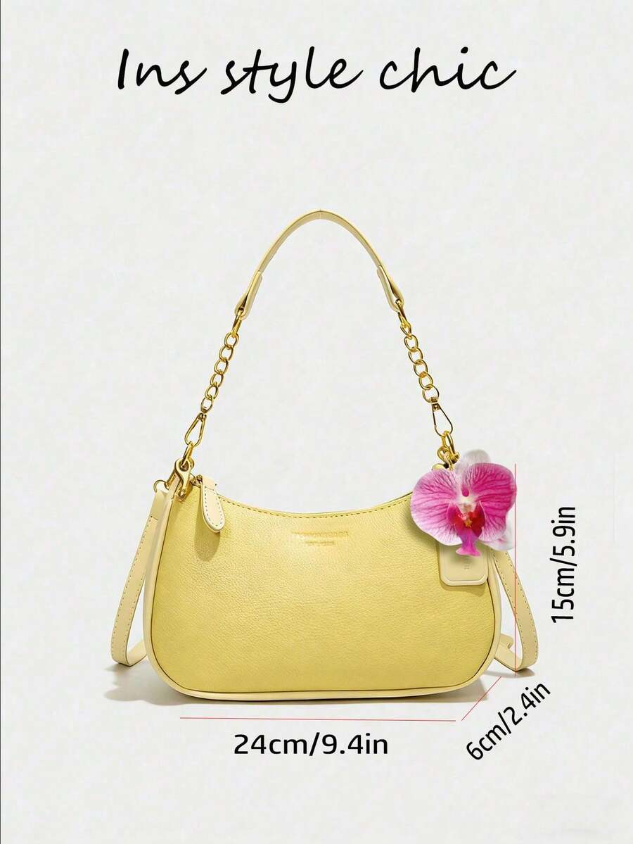 White Ladies' Shoulder Bag Made Of PU Material
