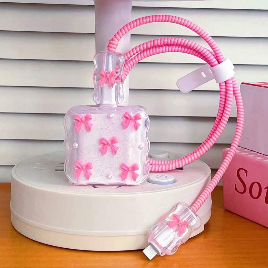 Pearl Design Charger Set, Includes Charging Cable Protector