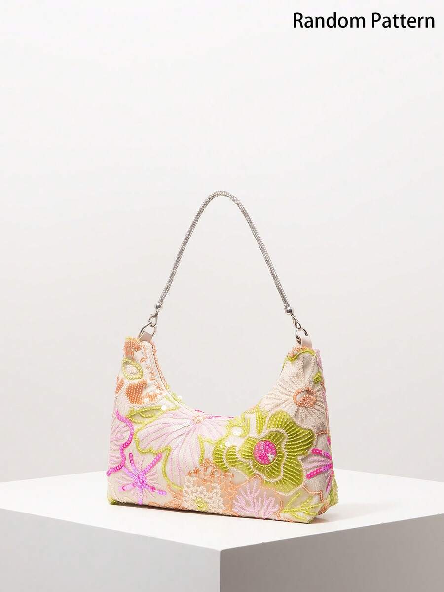 Random Pattern Shoulder Bag, Sequin Bag
