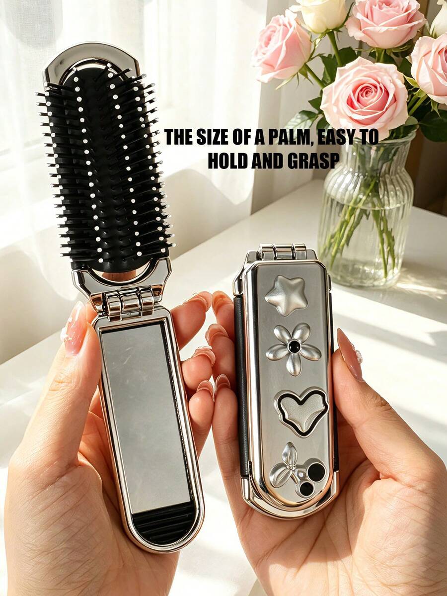 X Milania 1pc Foldable Comb - Cream Color