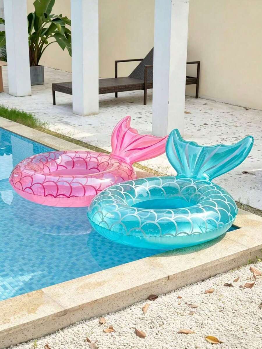 1pc Fashion Mermaid Tail Shaped Inflatable Swimming Ring
