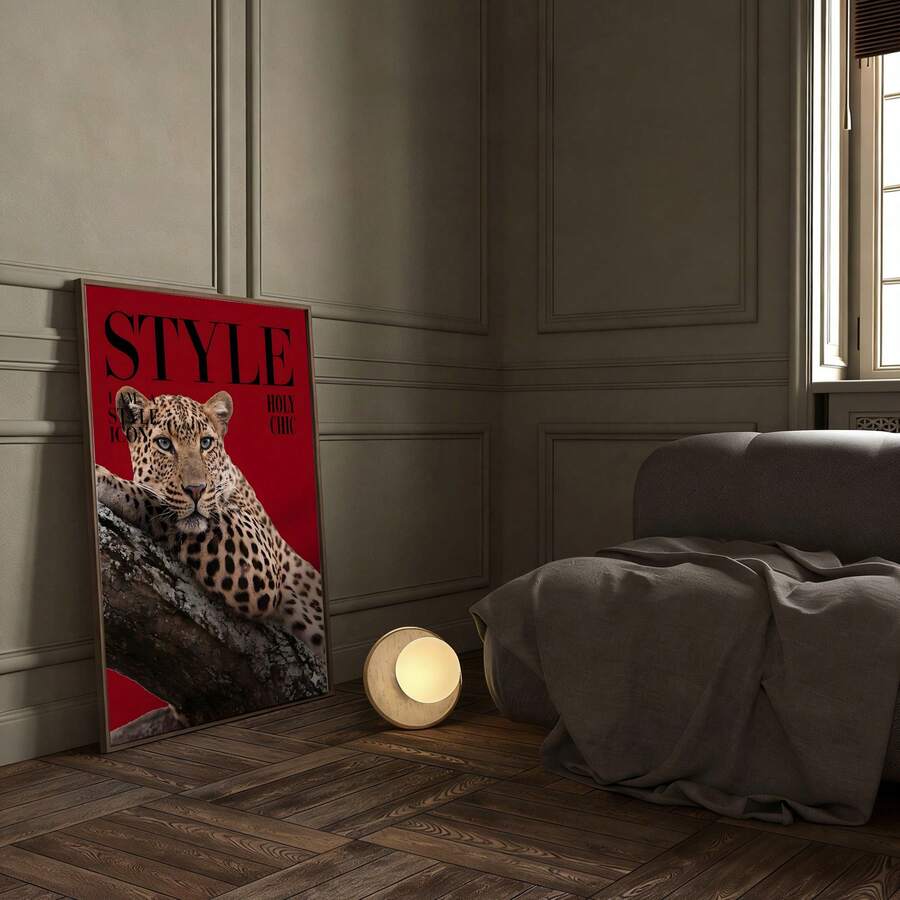 Leopard Cheetah Mural Decorative Canvas Painting Pink Fashion