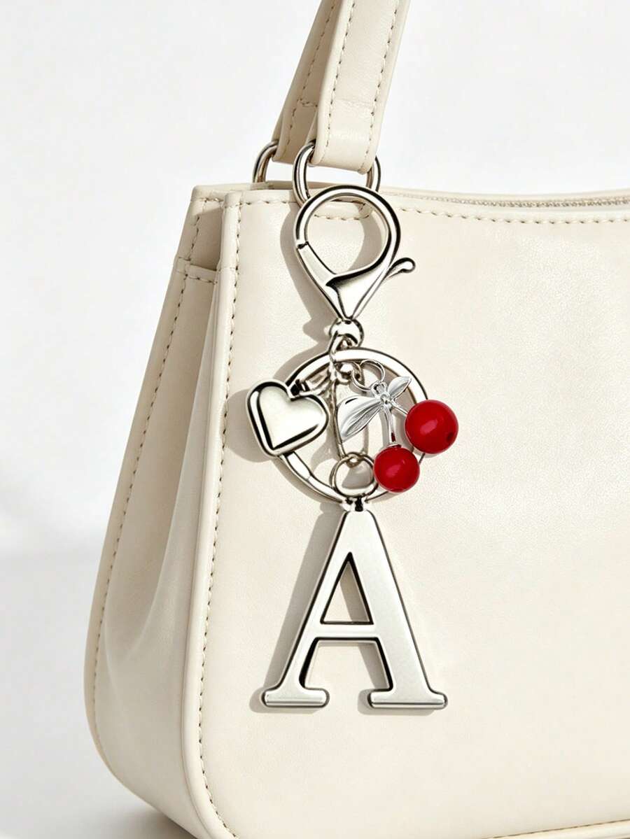 Elegant Metal Heart-Shaped Letter Keychain