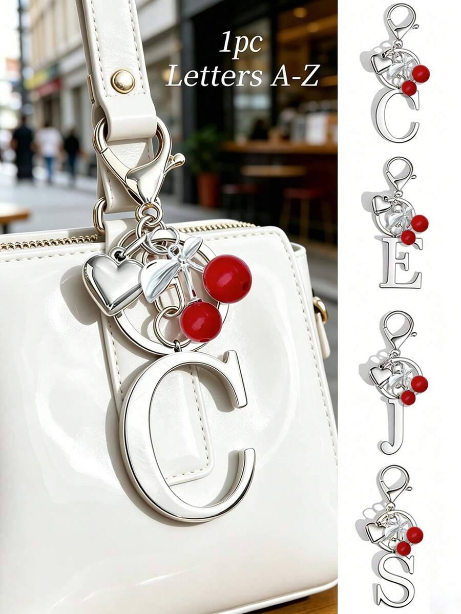 Elegant Metal Heart-Shaped Letter Keychain
