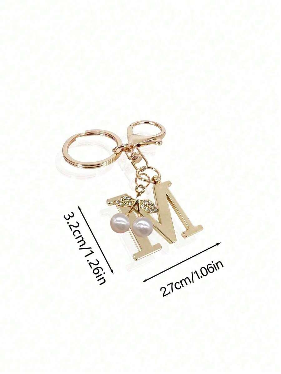 Elegant Metal Heart-Shaped Letter Keychain
