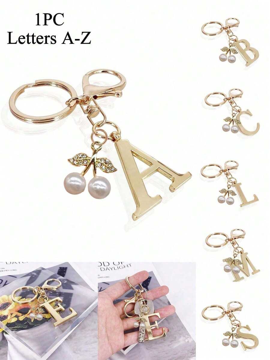 Elegant Metal Heart-Shaped Letter Keychain