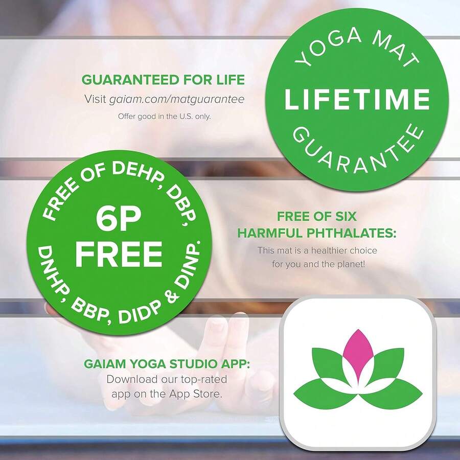 Gaiam Print Yoga Mat, Non Slip Exercise & Fitness Mat