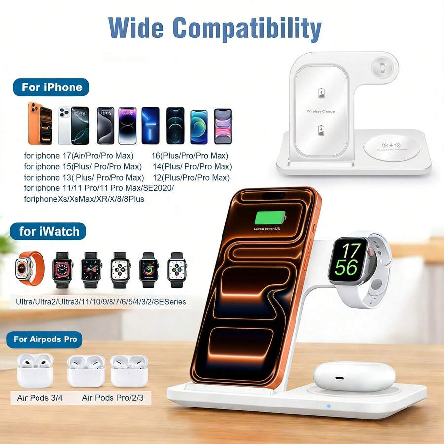 Wireless Charger Station For Multiple Devices Foldable