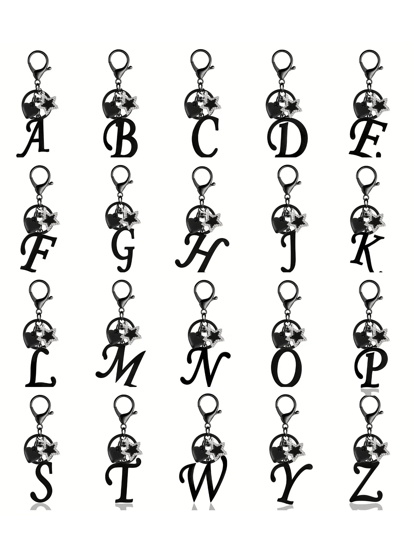 Elegant Metal Heart-Shaped Letter Keychain