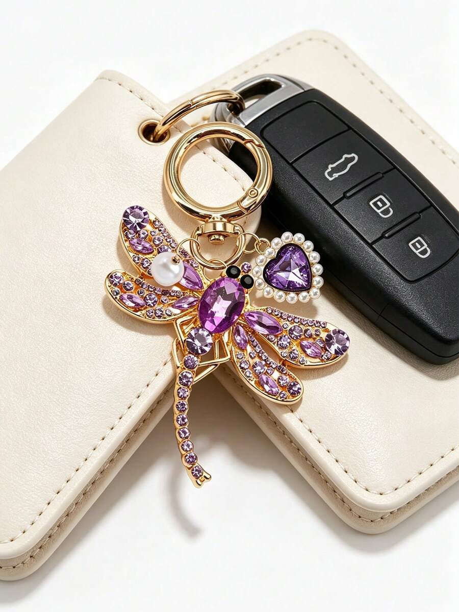 Zinc Alloy Turtle Pendant Keychain With Pearl