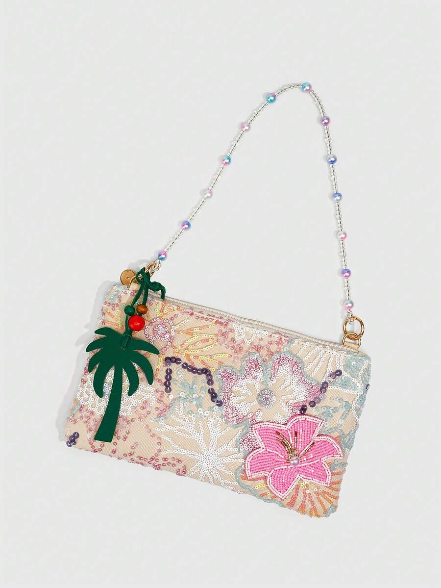 ROMWE Fairycore Resort Style Starfish Shell Decor Straw Bag