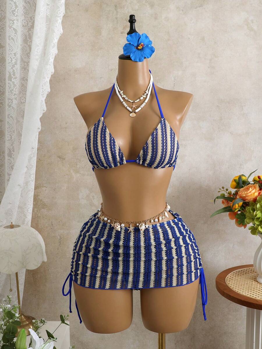 Tie Side Bikini 3-Piece Swimwear For Women
