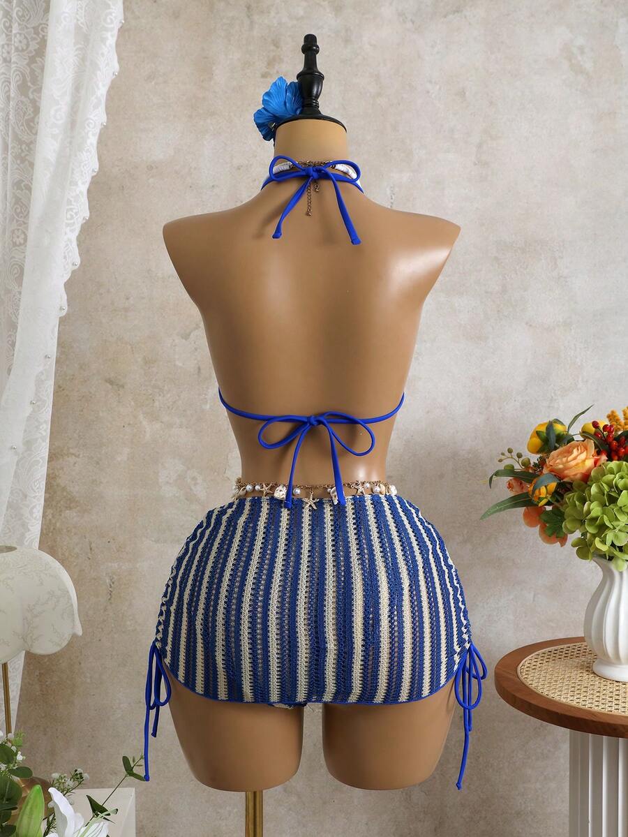 Tie Side Bikini 3-Piece Swimwear For Women