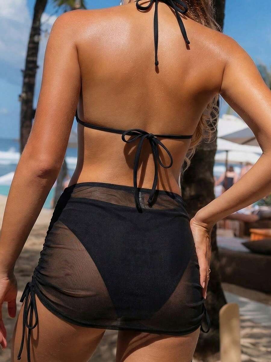 Tie Side Bikini 3-Piece Swimwear For Women