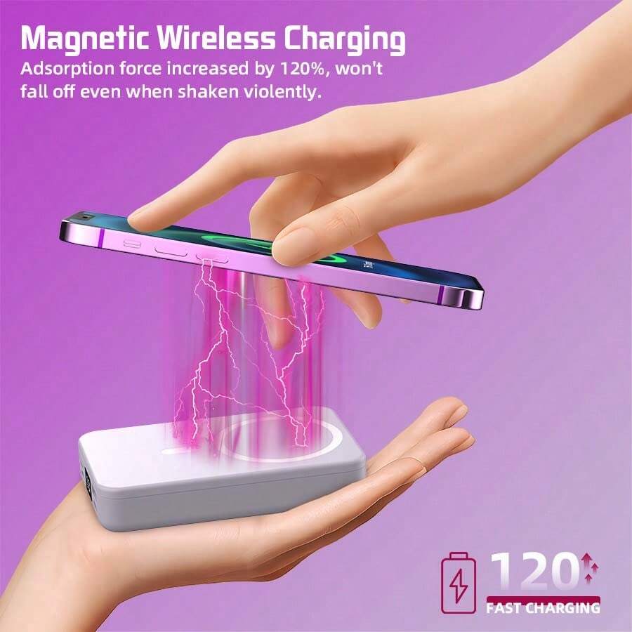 GAWFOLK Pink 10000mAh Power Bank With Stand