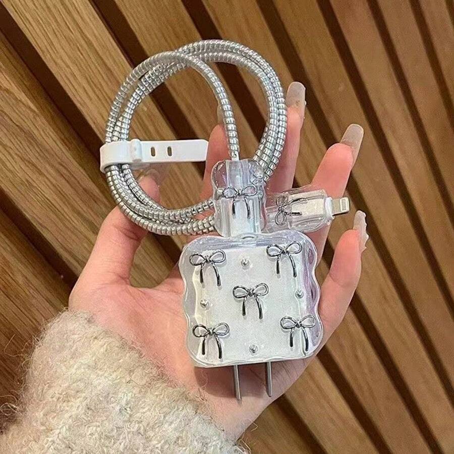Pearl Design Charger Set, Includes Charging Cable Protector