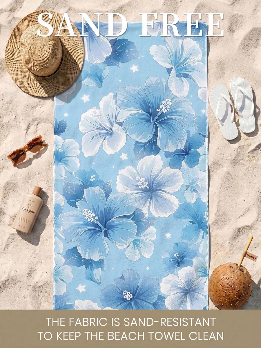 1pc Printed Beach Towel, Summer Fruit Pattern Swimwear