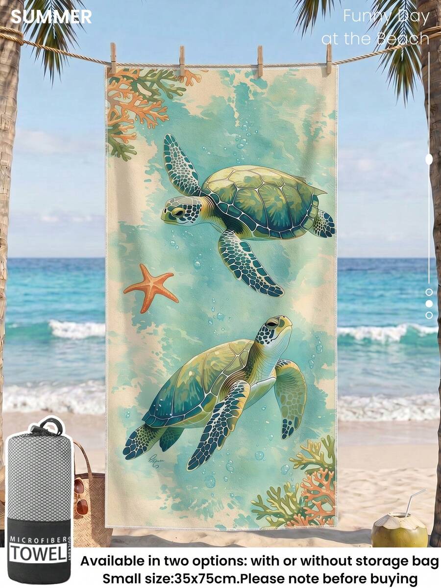 1pc Printed Beach Towel, Summer Fruit Pattern Swimwear
