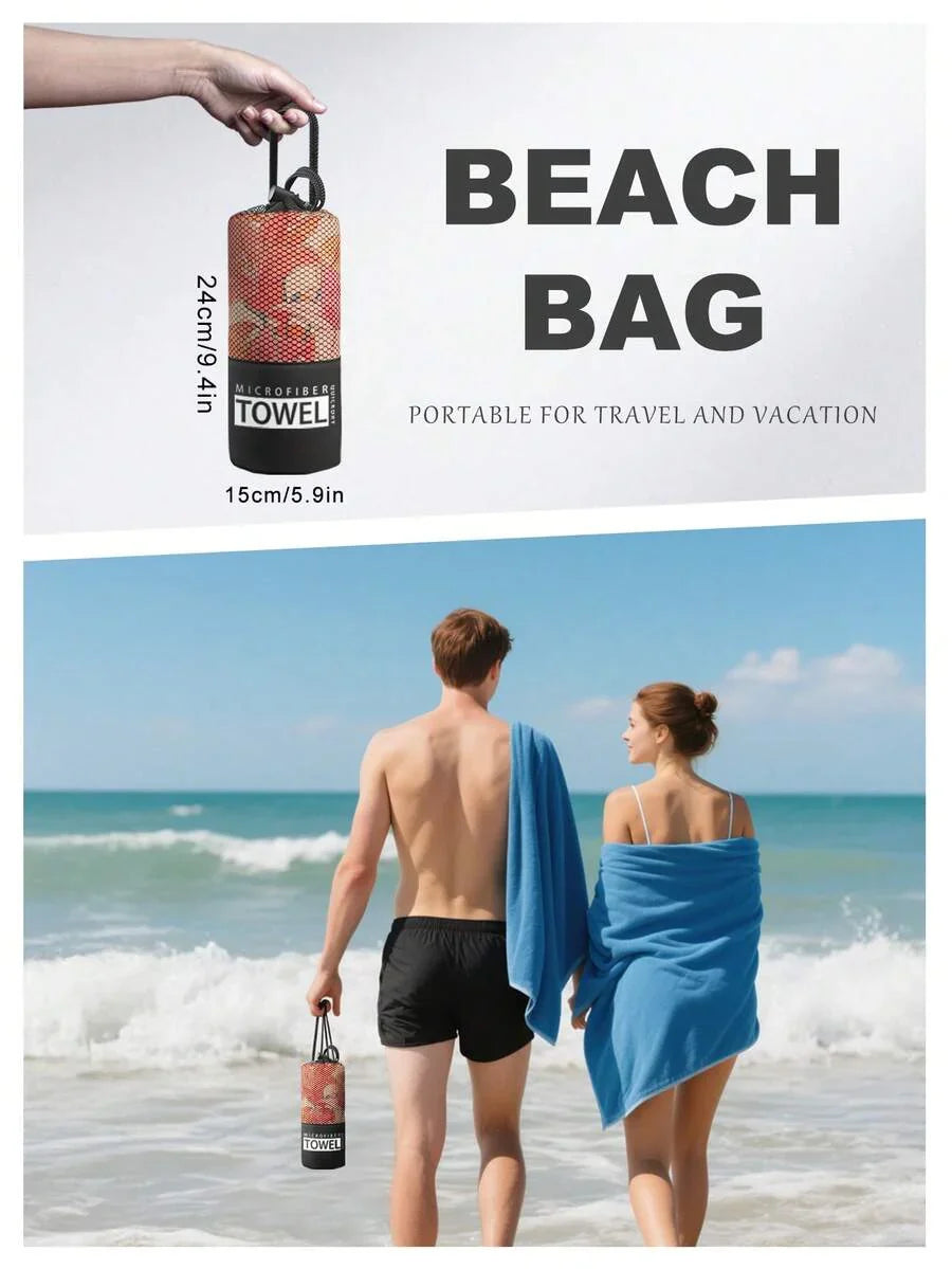 1pc Printed Beach Towel, Summer Fruit Pattern Swimwear