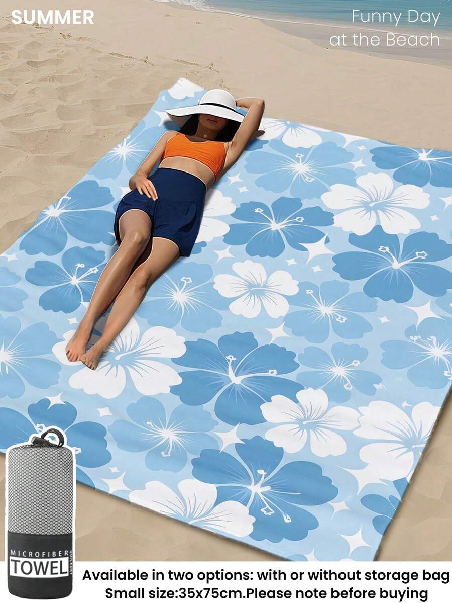 1pc Printed Beach Towel, Summer Fruit Pattern Swimwear