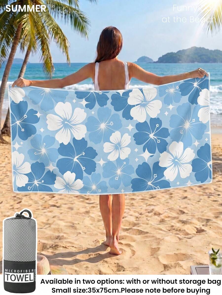 1pc Printed Beach Towel, Summer Fruit Pattern Swimwear
