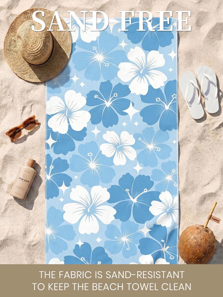 1pc Printed Beach Towel, Summer Fruit Pattern Swimwear