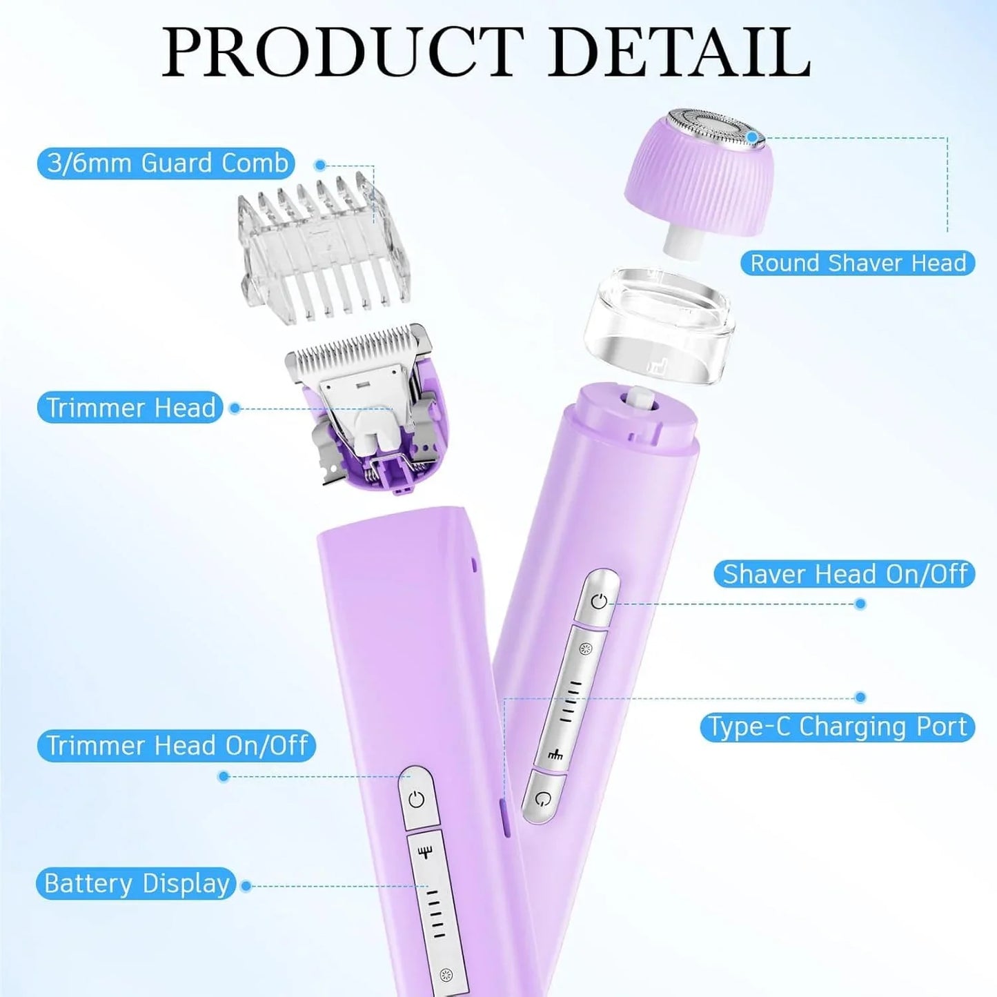 2 In 1 Women Electric Razor & Bikini Trimmer