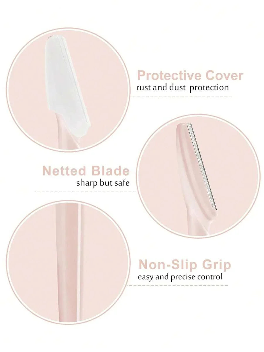 Bottled Eyebrow Razor Set, Includes Storage Box